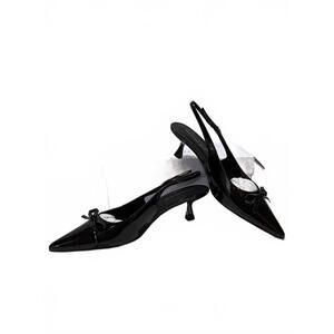 Madden Girl Vogue Black Patent Slingback Heels Size 9 BRAND NEW